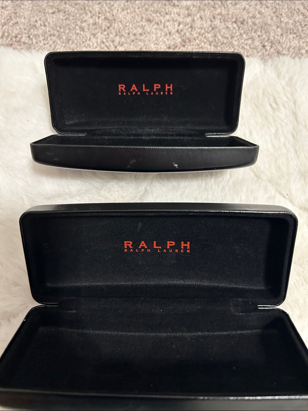 Ralph Lauren Black Eyeglass Cases with Red Logo Set